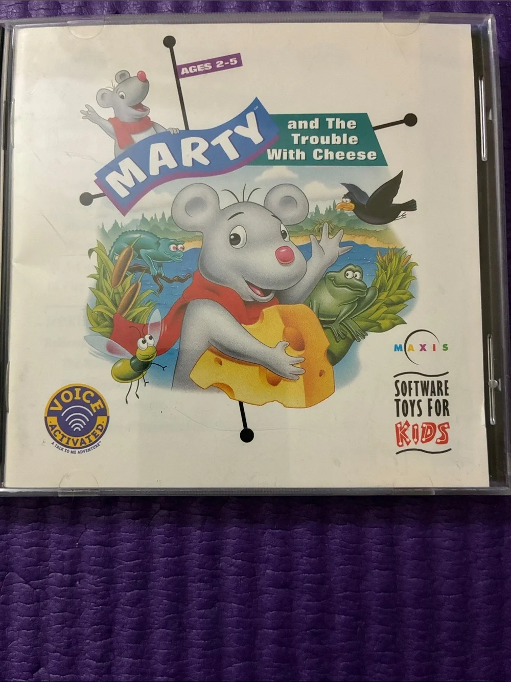 Vintage Marty & The Trouble With Cheese Kids Software, Gray Mouse with Red Scarf